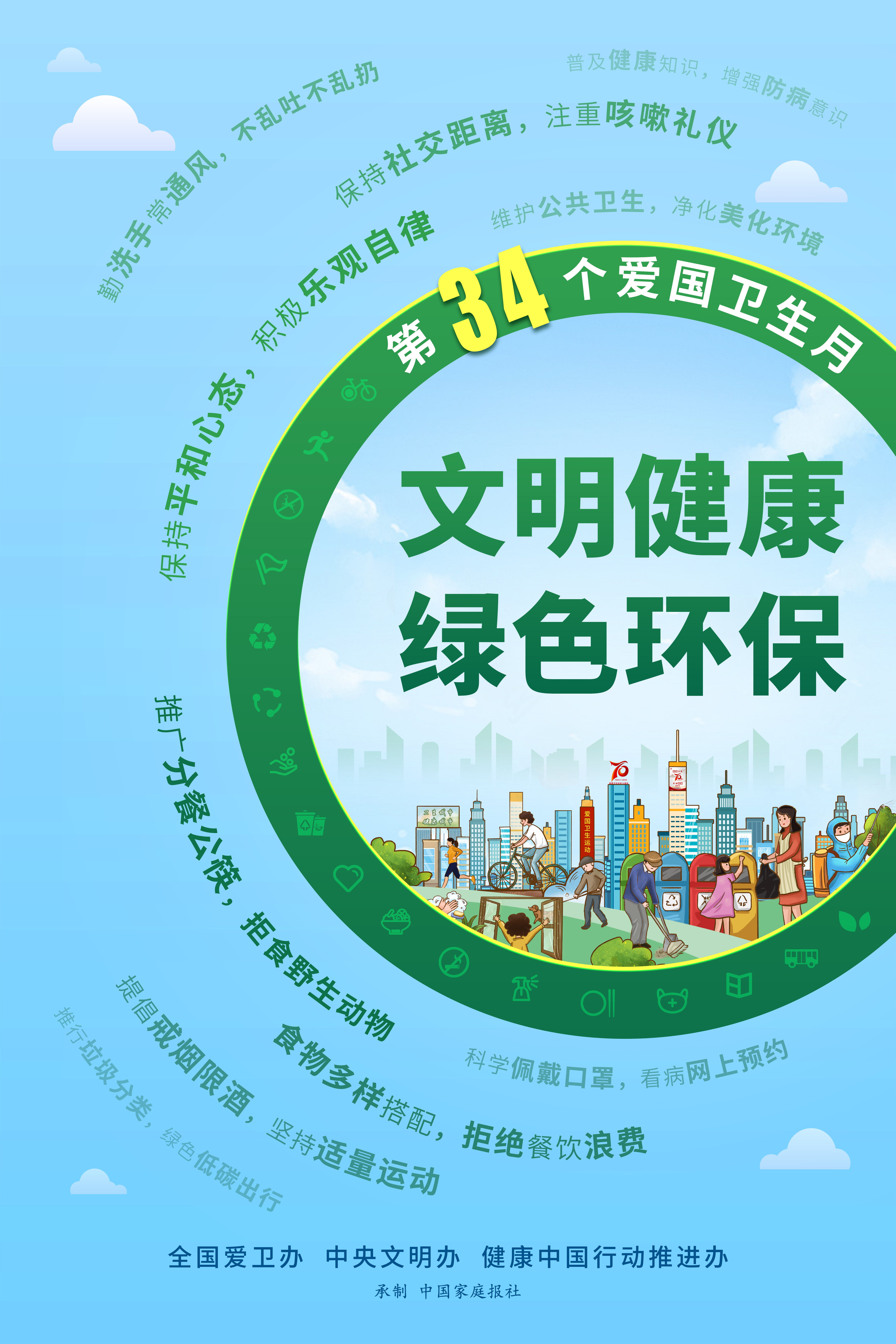 文明健康、綠色環(huán)保宣傳海報